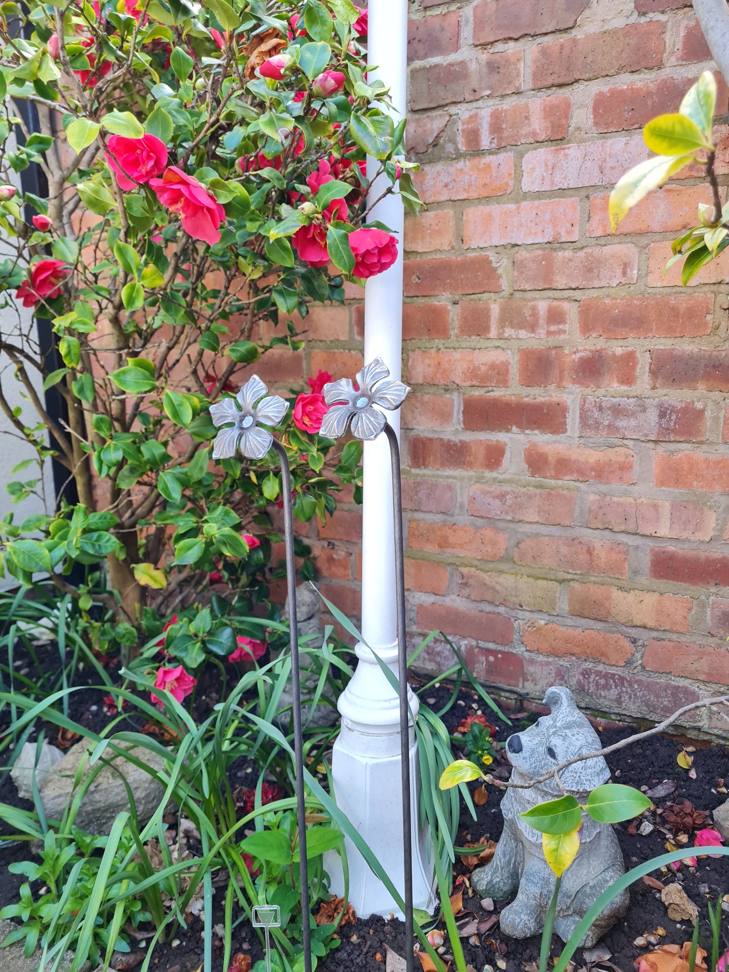 5 x Flower Plant Support Stakes | Garden Plant Support | Decorative plant Stakes | Metal Garden Art