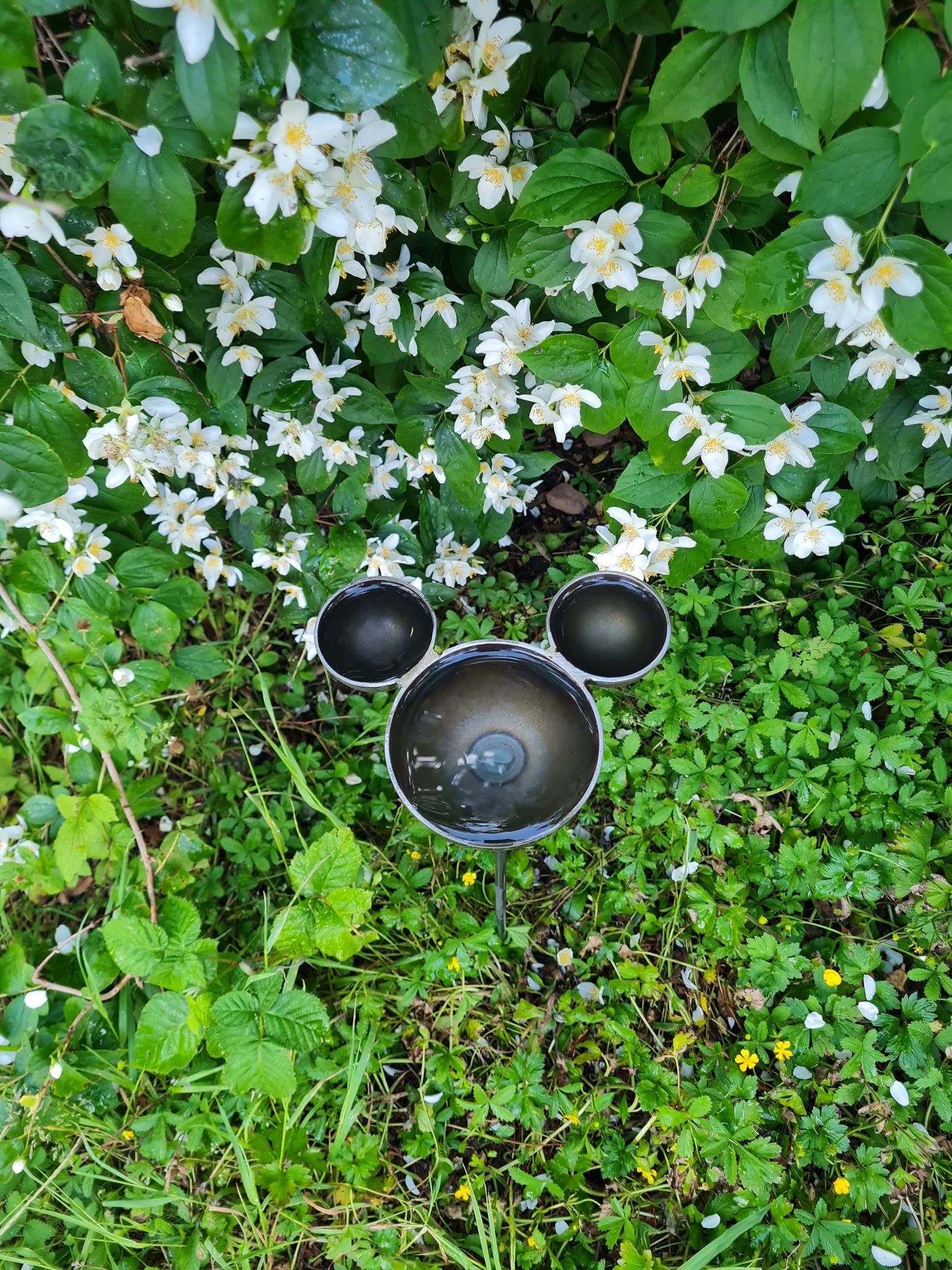 Mickey Mouse Rain Catcher Waterfall | Outdoor Garden Water Feature | Decorative Rain Catching Ornament | Garden Water Fountain