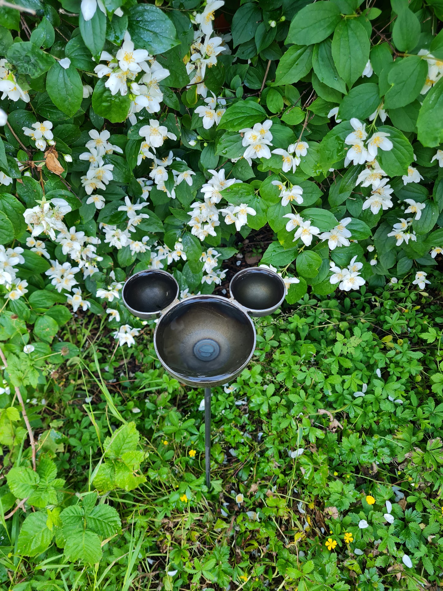 Mickey Mouse Rain Catcher Waterfall | Outdoor Garden Water Feature | Decorative Rain Catching Ornament | Garden Water Fountain