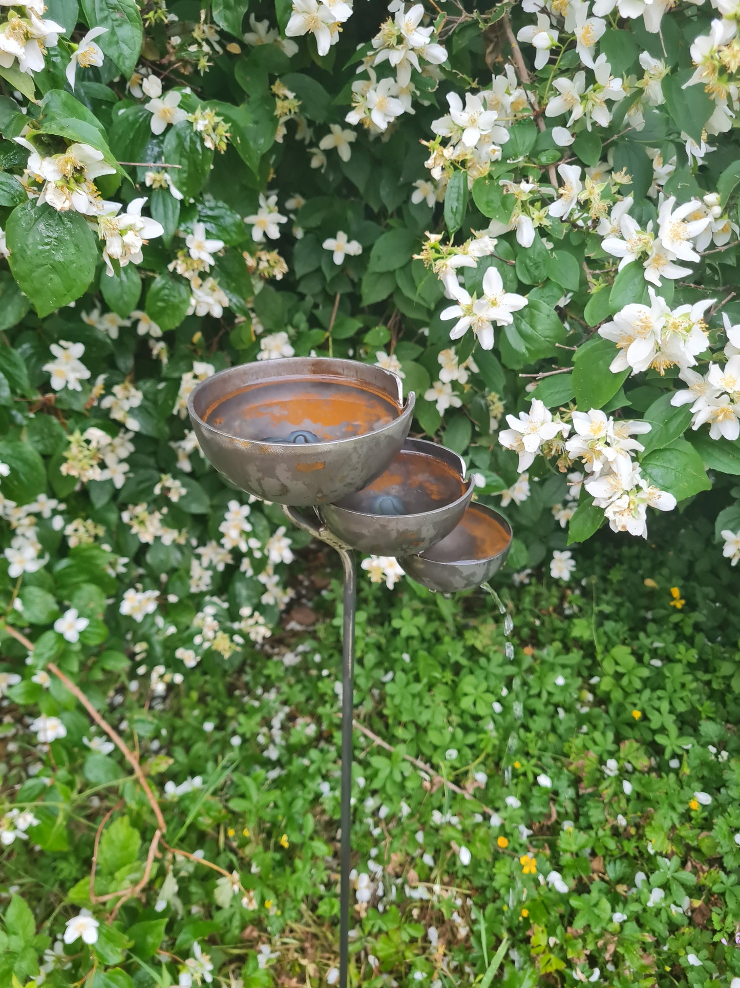 Rain Catcher Waterfall | Outdoor Garden Water Feature | Decorative Rain Catching Ornament | Garden Water Fountain