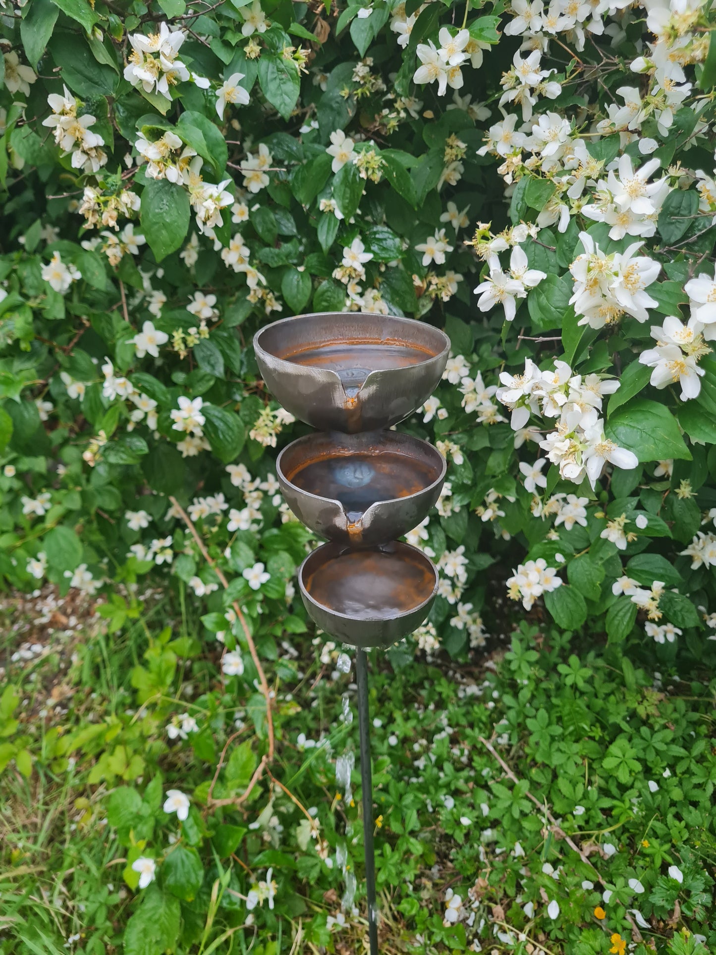 Rain Catcher Waterfall | Outdoor Garden Water Feature | Decorative Rain Catching Ornament | Garden Water Fountain