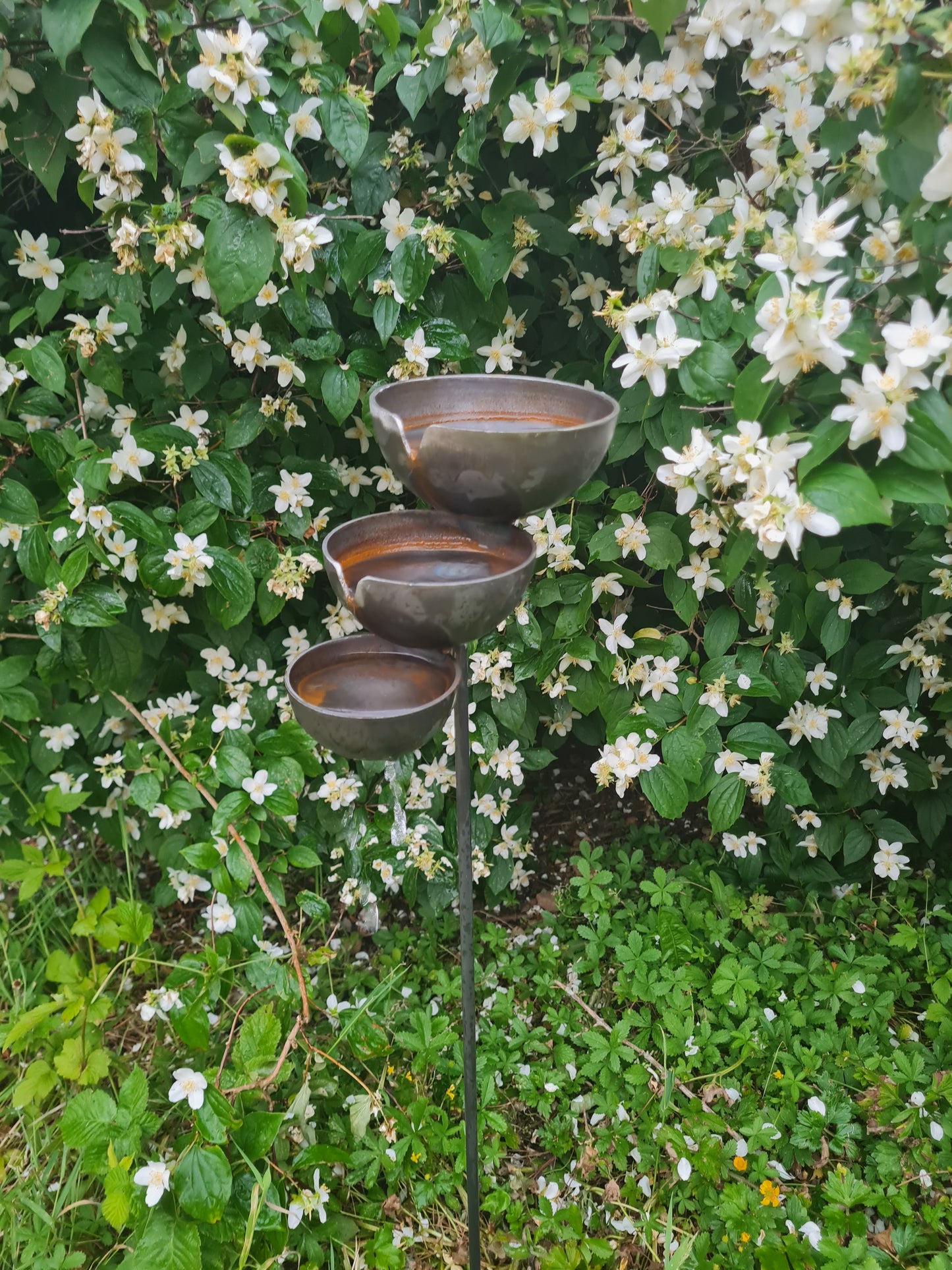 Rain Catcher Waterfall | Outdoor Garden Water Feature | Decorative Rain Catching Ornament | Garden Water Fountain