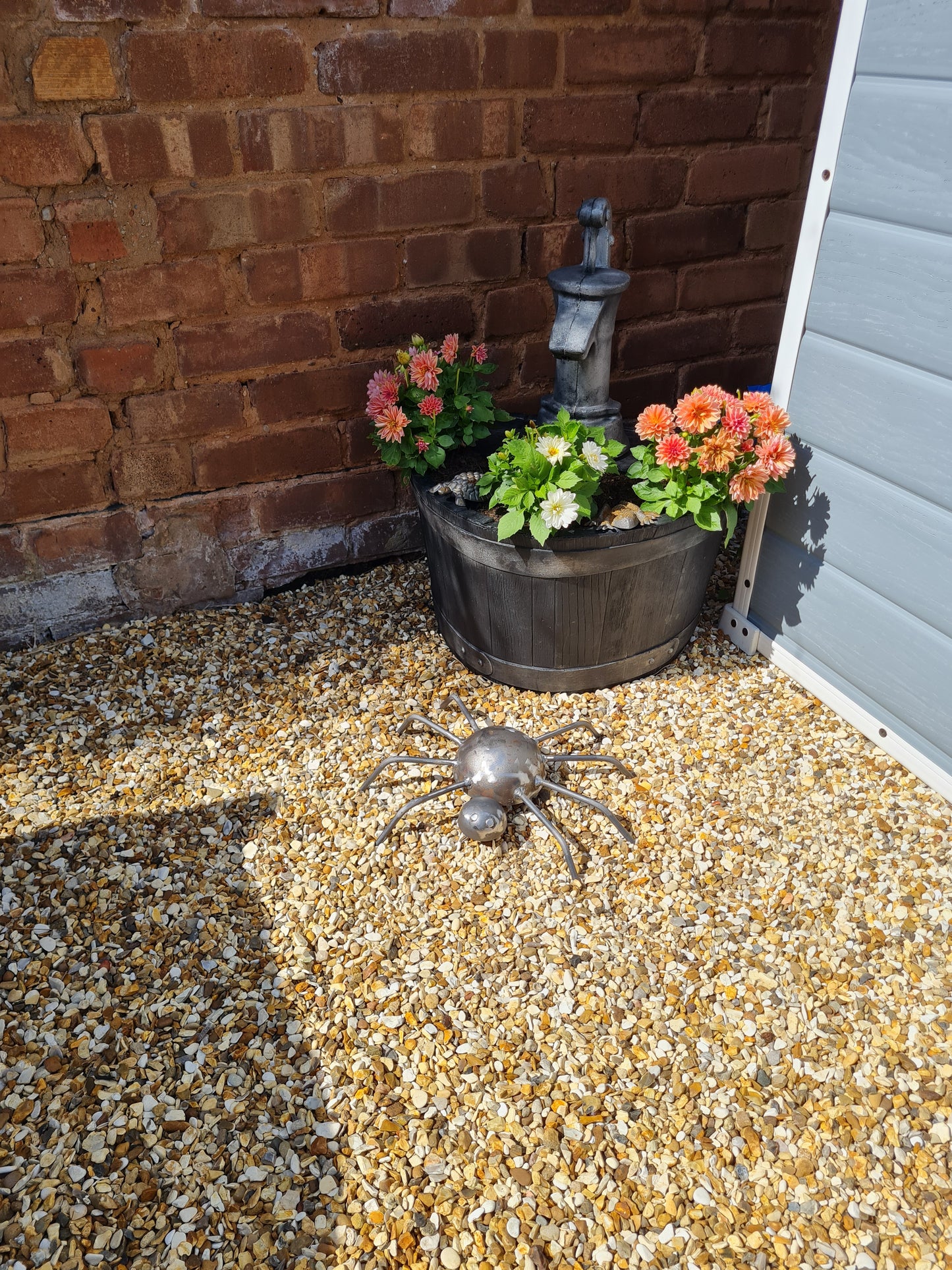 Rusty Metal Garden Spider | Novelty Outdoor Decor | Creepy Halloween Sculpture For Garden | Rustic Garden Ornament