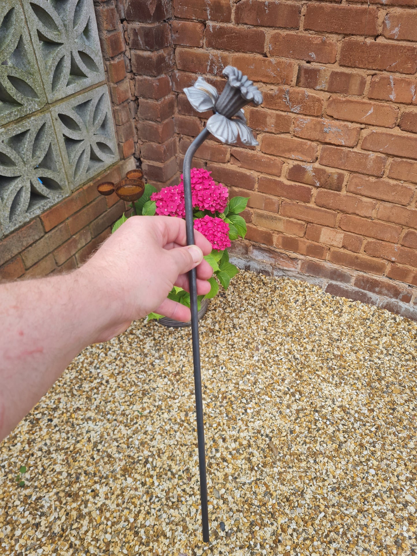 Daffodil Garden Sculpture | Metal Garden Flower Ornament  | Rusty Metal Flower For Garden