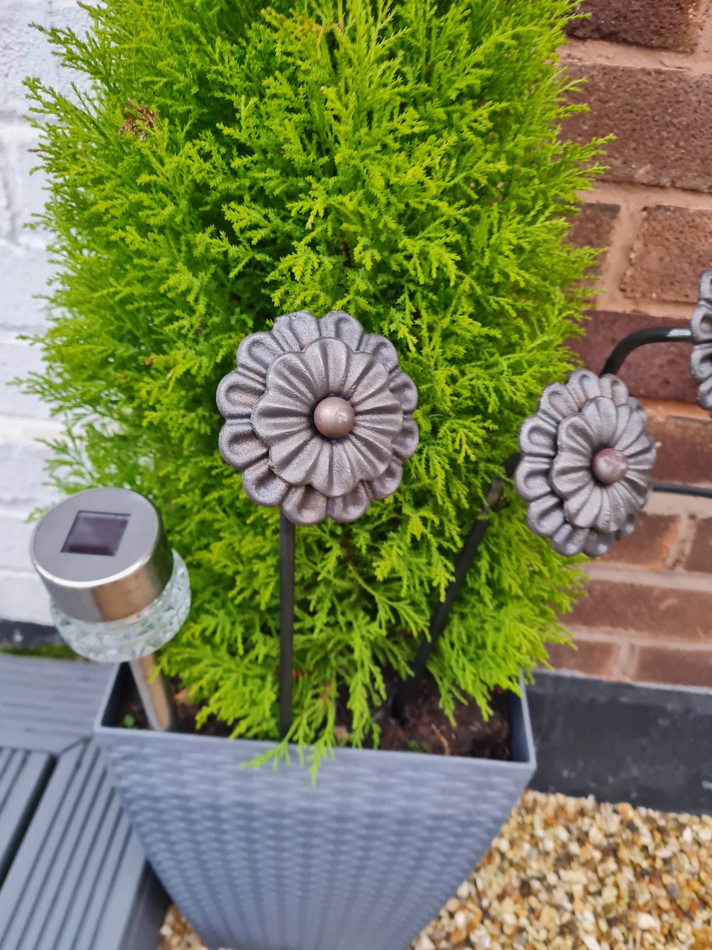 Daisy Garden Sculpture | Metal Garden Flower Ornament  | Rusty Metal Flower For Garden