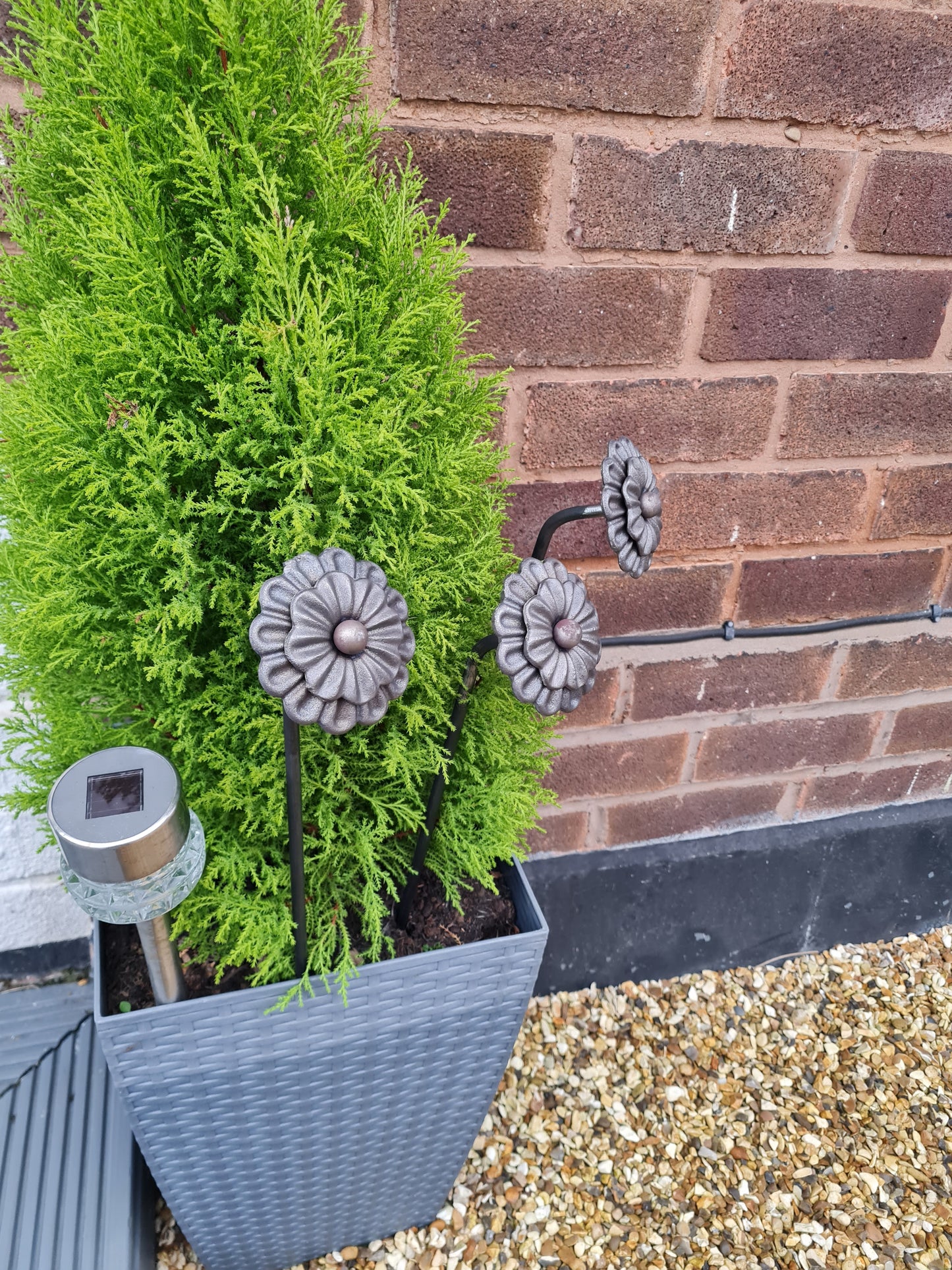 Daisy Garden Sculpture | Metal Garden Flower Ornament  | Rusty Metal Flower For Garden