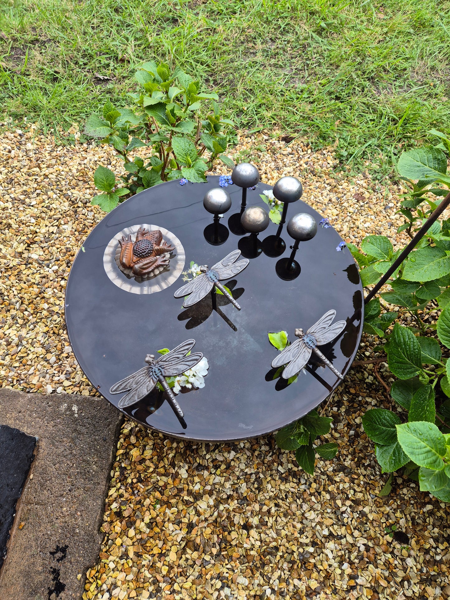 Metal Wildlife Pond 50cm | Garden Water Feature For Birds, Bees and Frogs | Rustic Steel Mini Pond | Outdoor Habitat For Wildlife