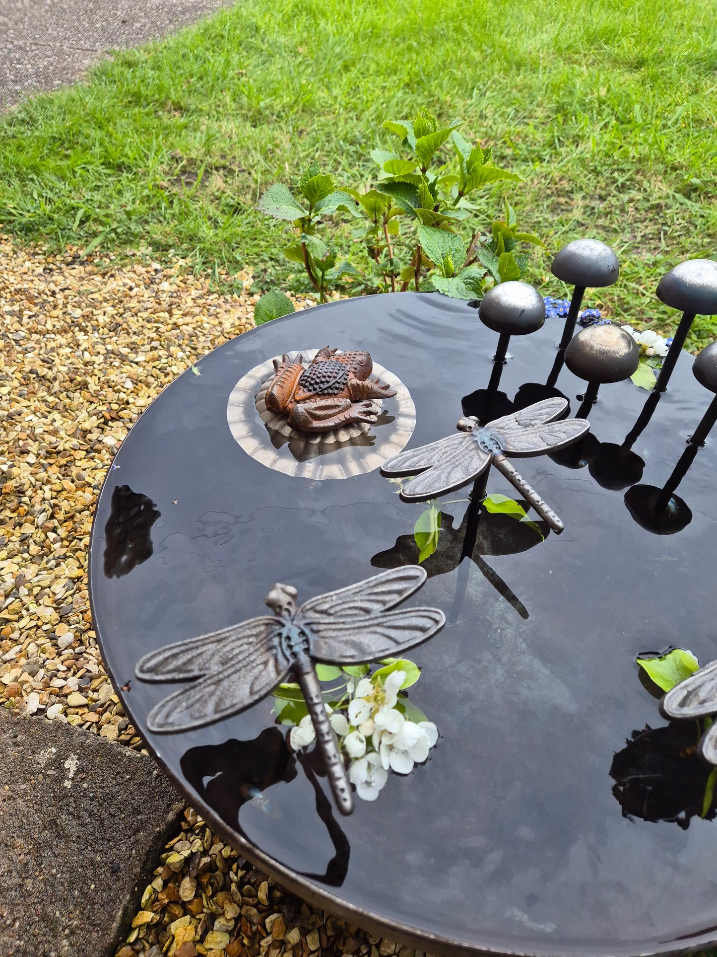 Metal Wildlife Pond 50cm | Garden Water Feature For Birds, Bees and Frogs | Rustic Steel Mini Pond | Outdoor Habitat For Wildlife