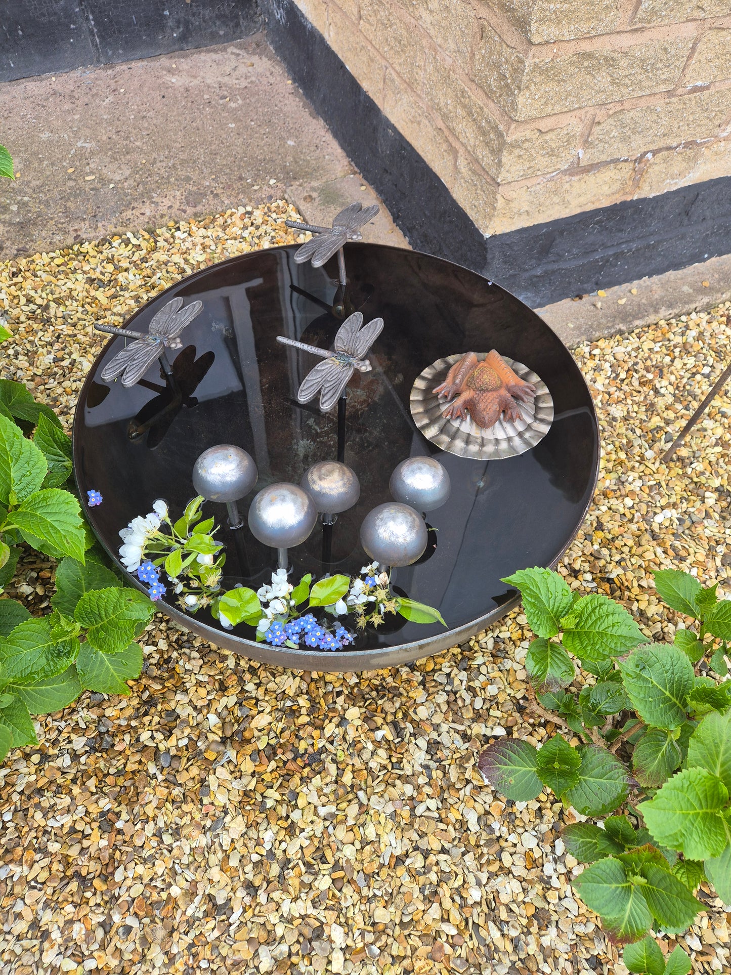 Metal Wildlife Pond 50cm | Garden Water Feature For Birds, Bees and Frogs | Rustic Steel Mini Pond | Outdoor Habitat For Wildlife