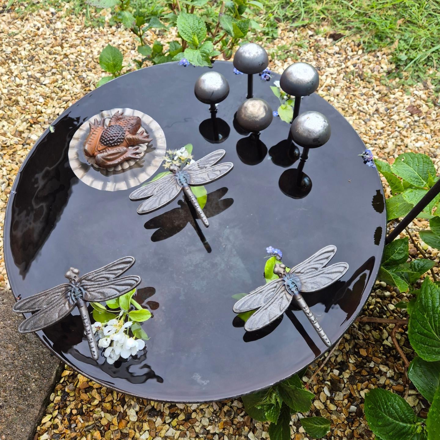 Metal Wildlife Pond 50cm | Garden Water Feature For Birds, Bees and Frogs | Rustic Steel Mini Pond | Outdoor Habitat For Wildlife