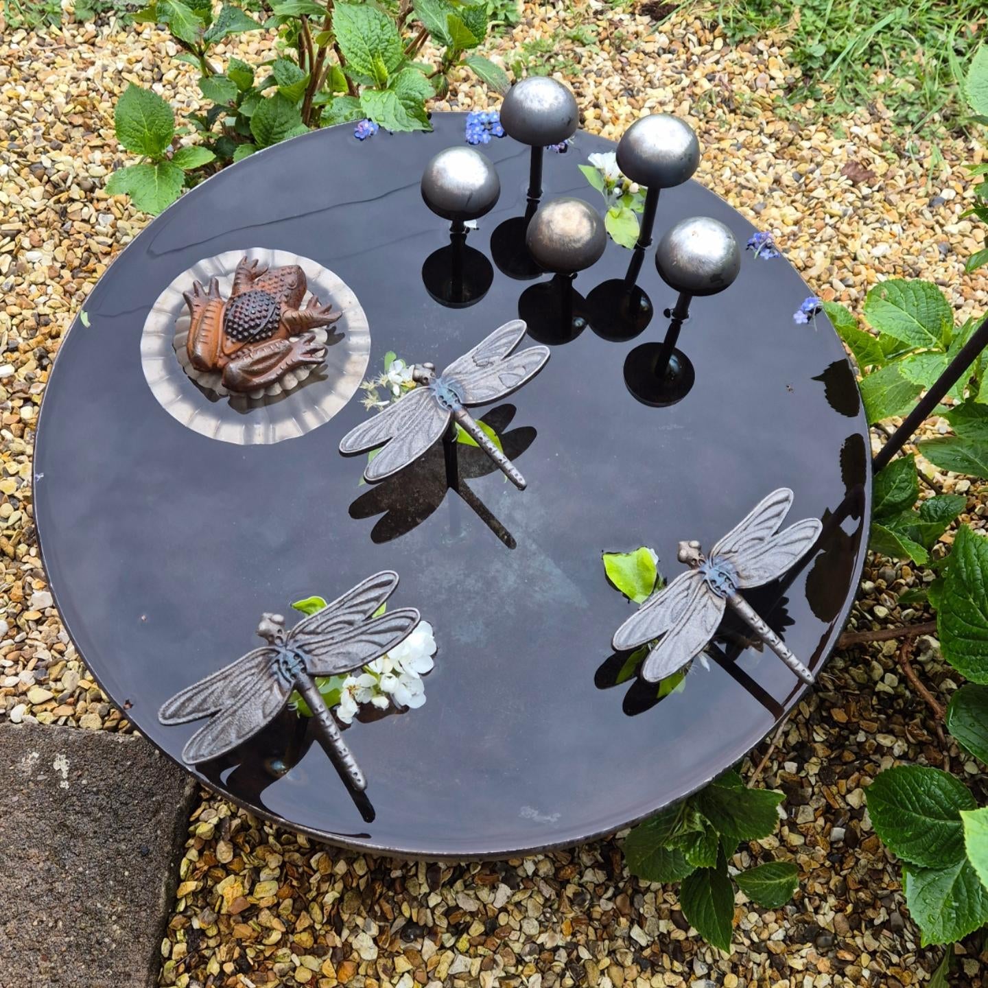 Metal Wildlife Pond 50cm | Garden Water Feature For Birds, Bees and Frogs | Rustic Steel Mini Pond | Outdoor Habitat For Wildlife
