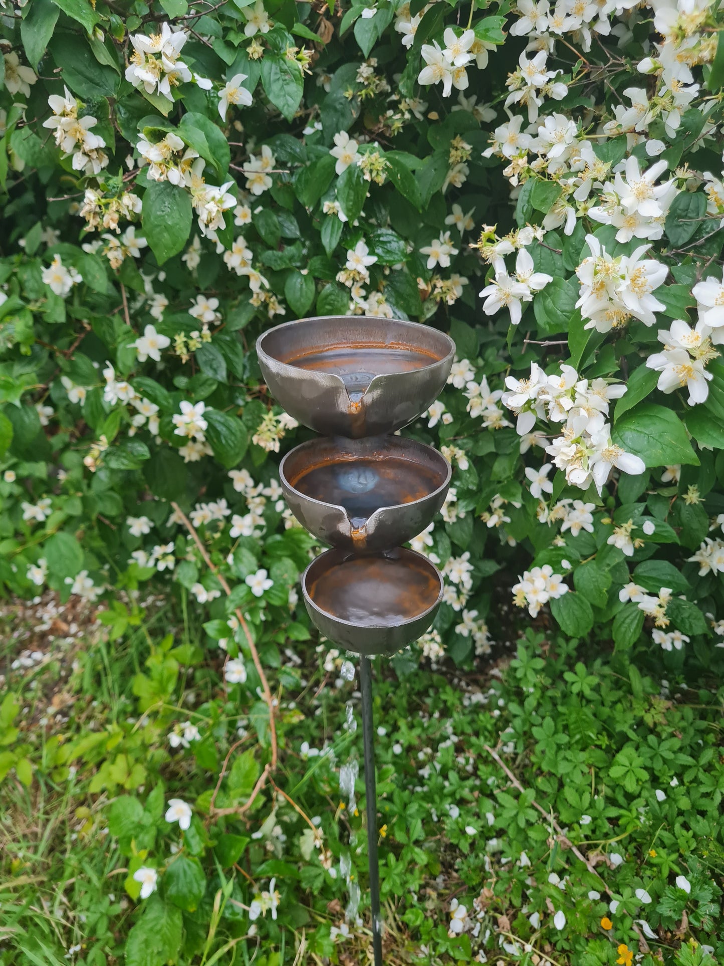 Rustic metal Rain catcher waterfall