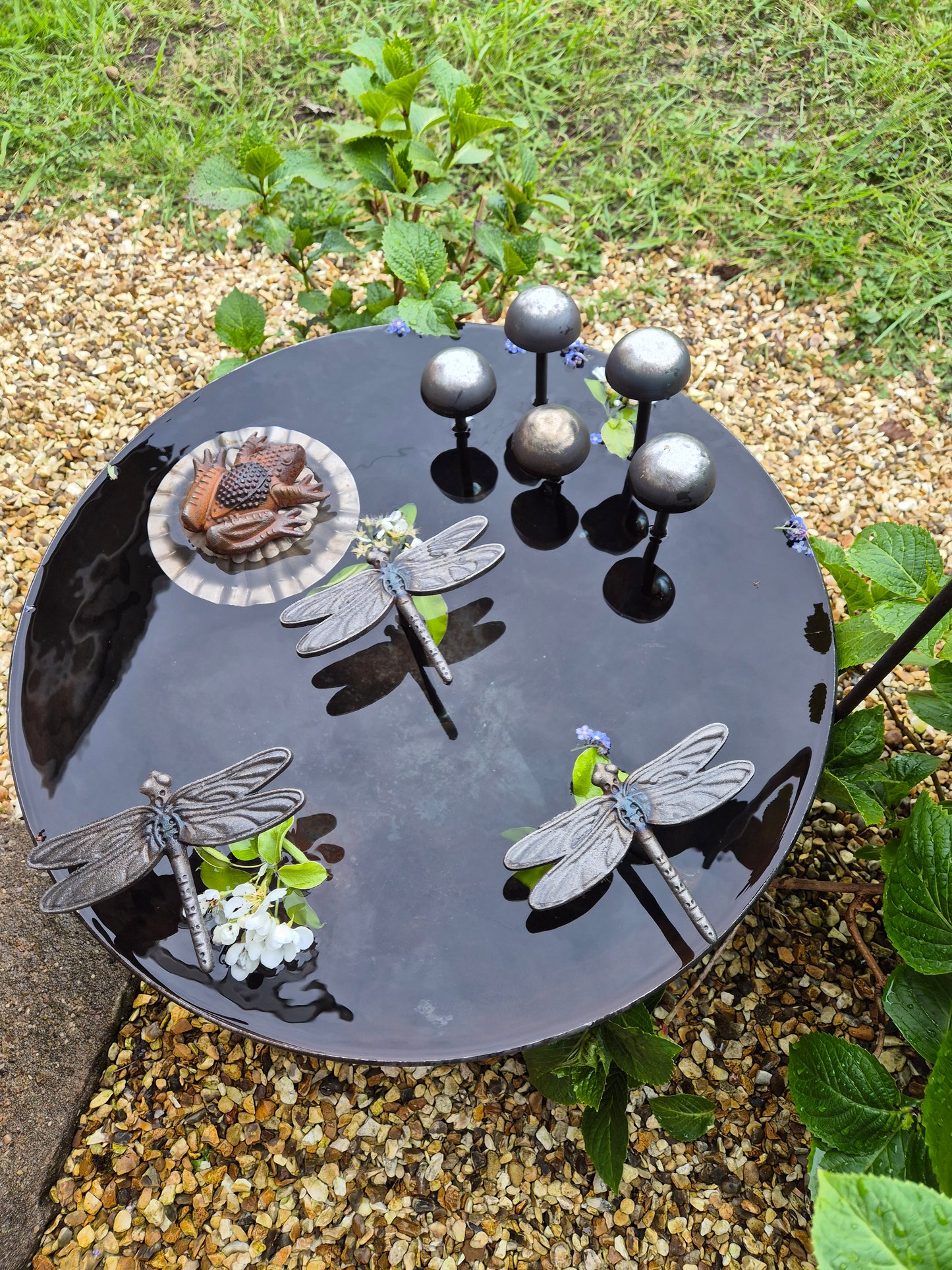 Metal Wildlife Pond 50cm | Garden Water Feature For Birds, Bees and Frogs | Rustic Steel Mini Pond | Outdoor Habitat For Wildlife