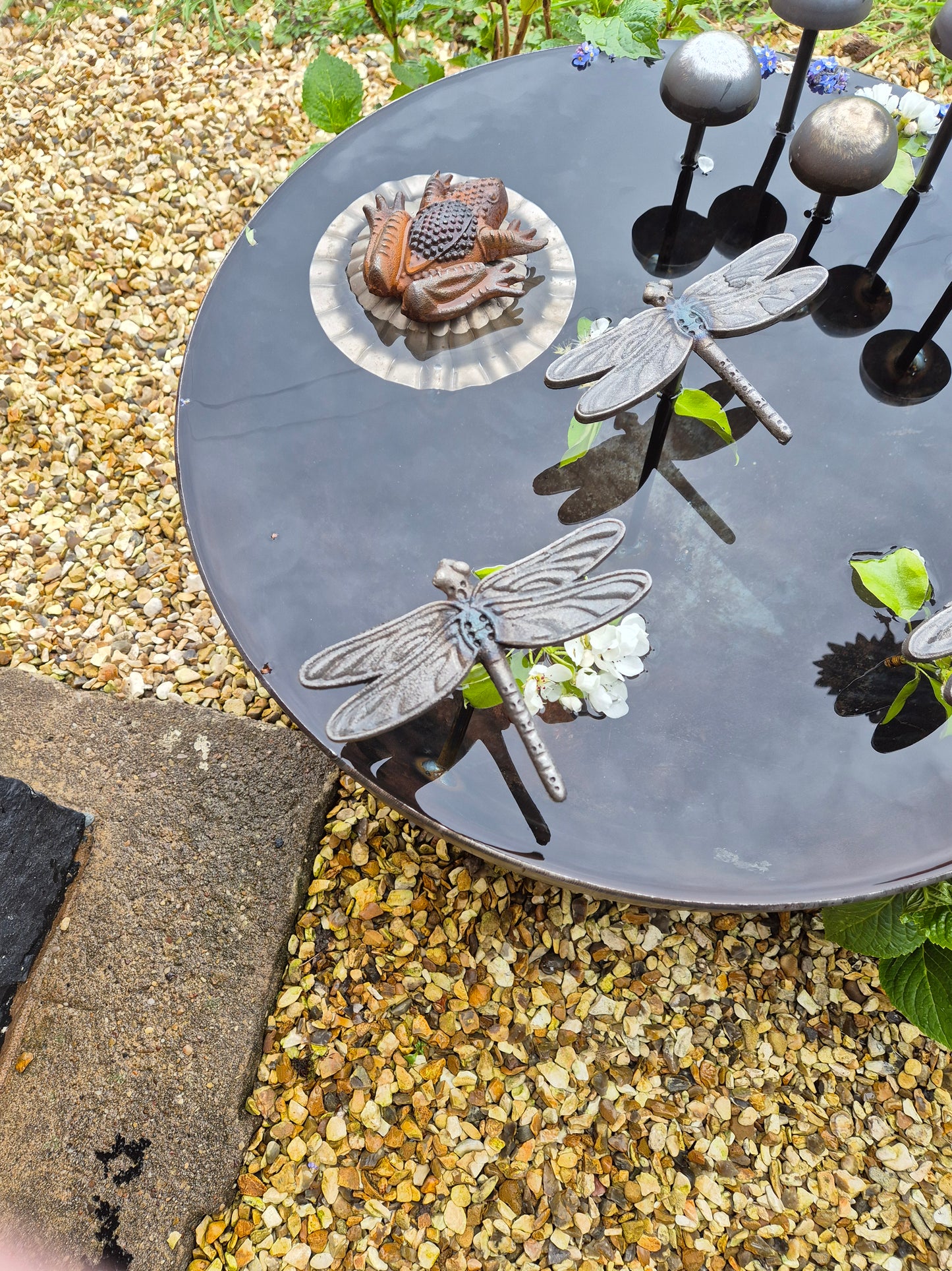 Metal Wildlife Pond 50cm | Garden Water Feature For Birds, Bees and Frogs | Rustic Steel Mini Pond | Outdoor Habitat For Wildlife
