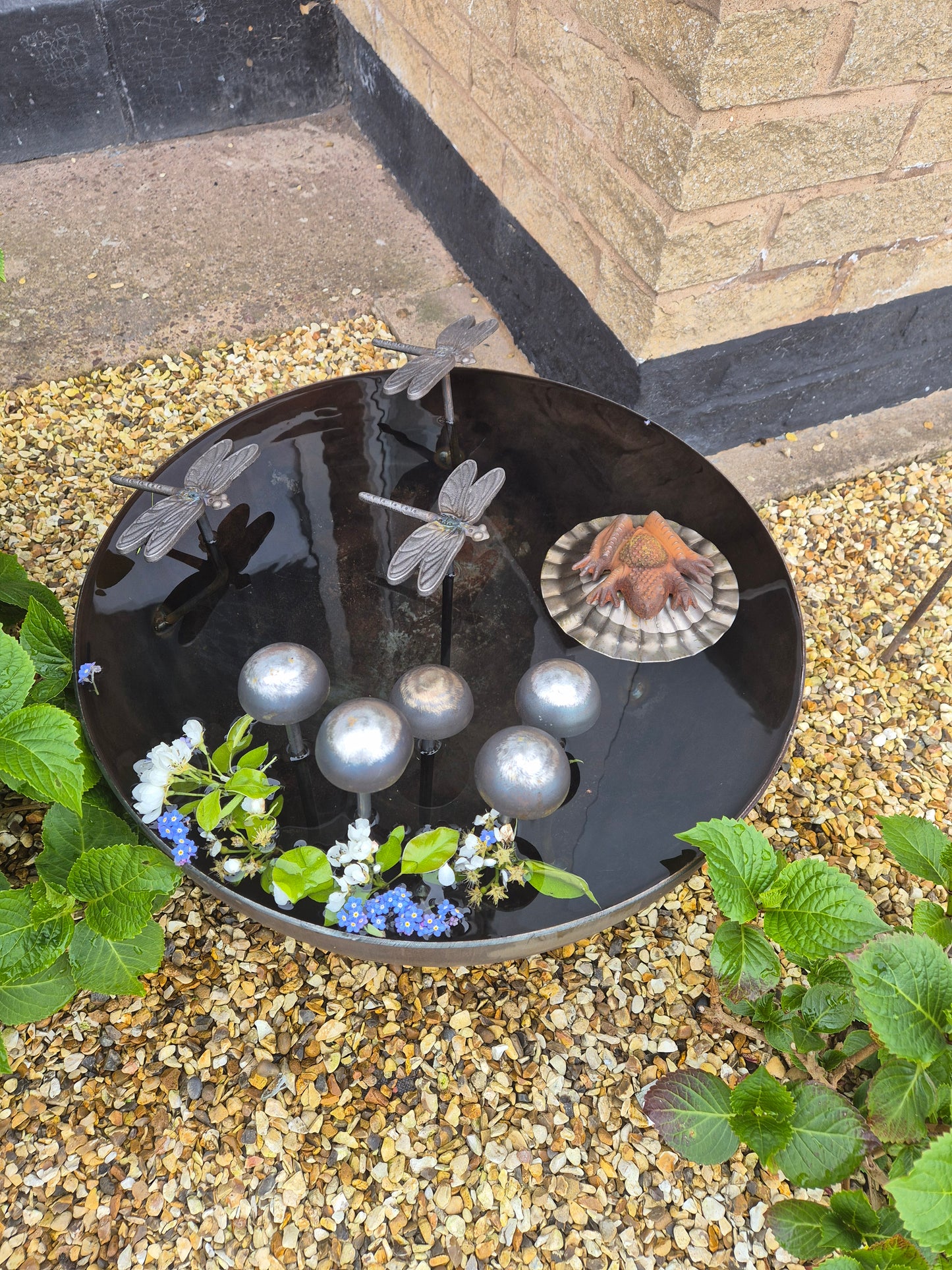 Metal Wildlife Pond 50cm | Garden Water Feature For Birds, Bees and Frogs | Rustic Steel Mini Pond | Outdoor Habitat For Wildlife