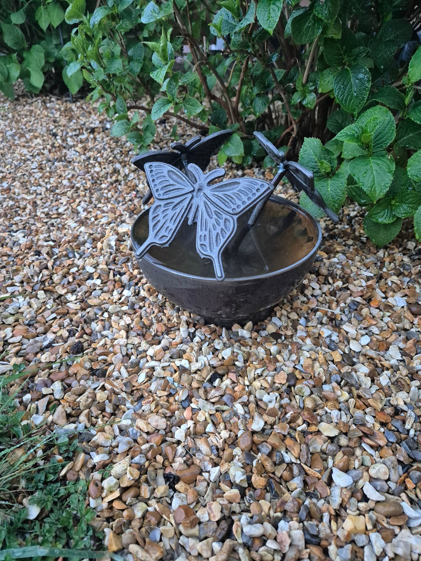Mini Wildlife Pond With Butterflies | Garden Water Feature Ornament | Rustic Mini Butterfly Pond | Outdoor Habitat For Wildlife