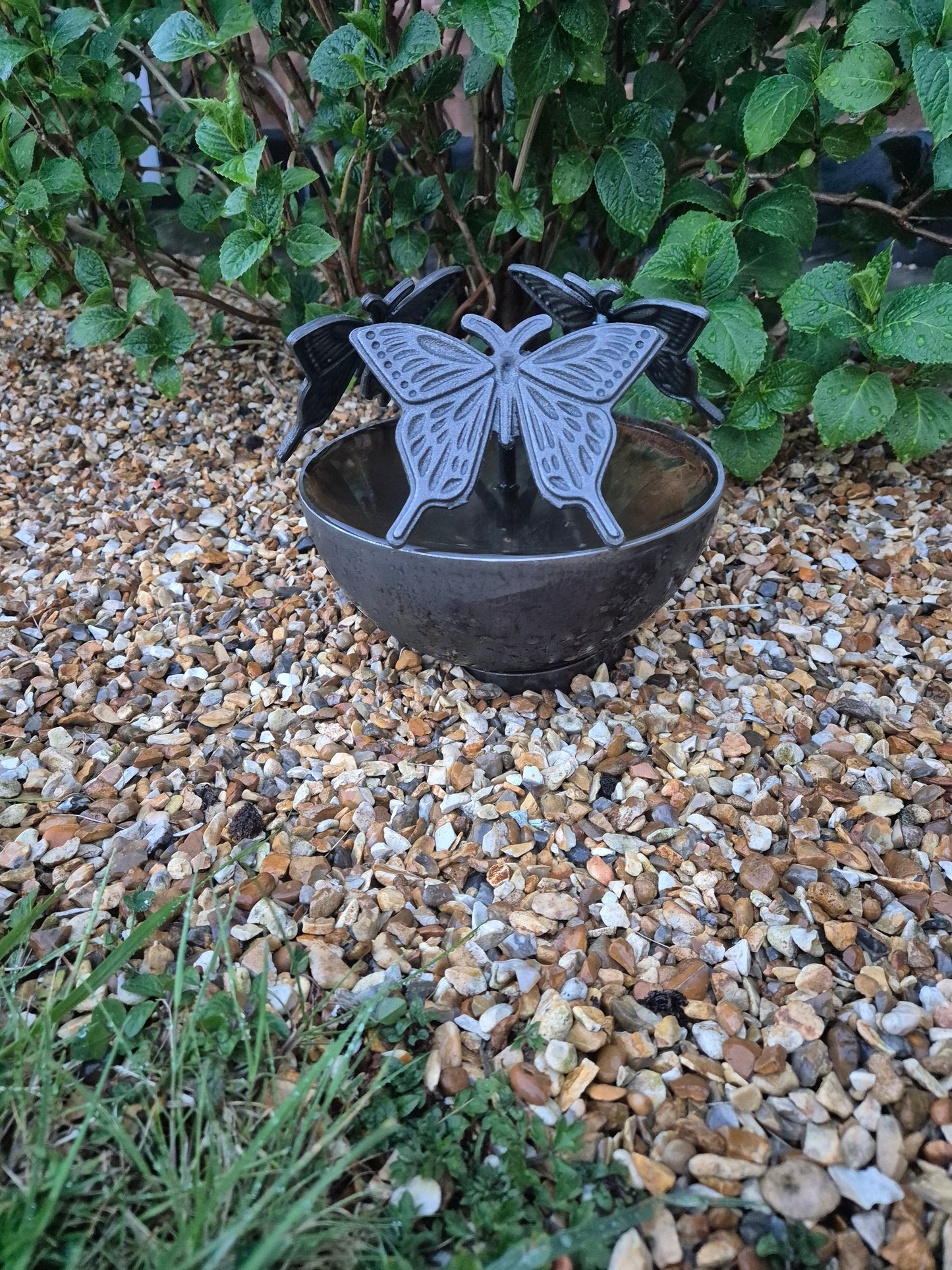 Mini Wildlife Pond With Butterflies | Garden Water Feature Ornament | Rustic Mini Butterfly Pond | Outdoor Habitat For Wildlife
