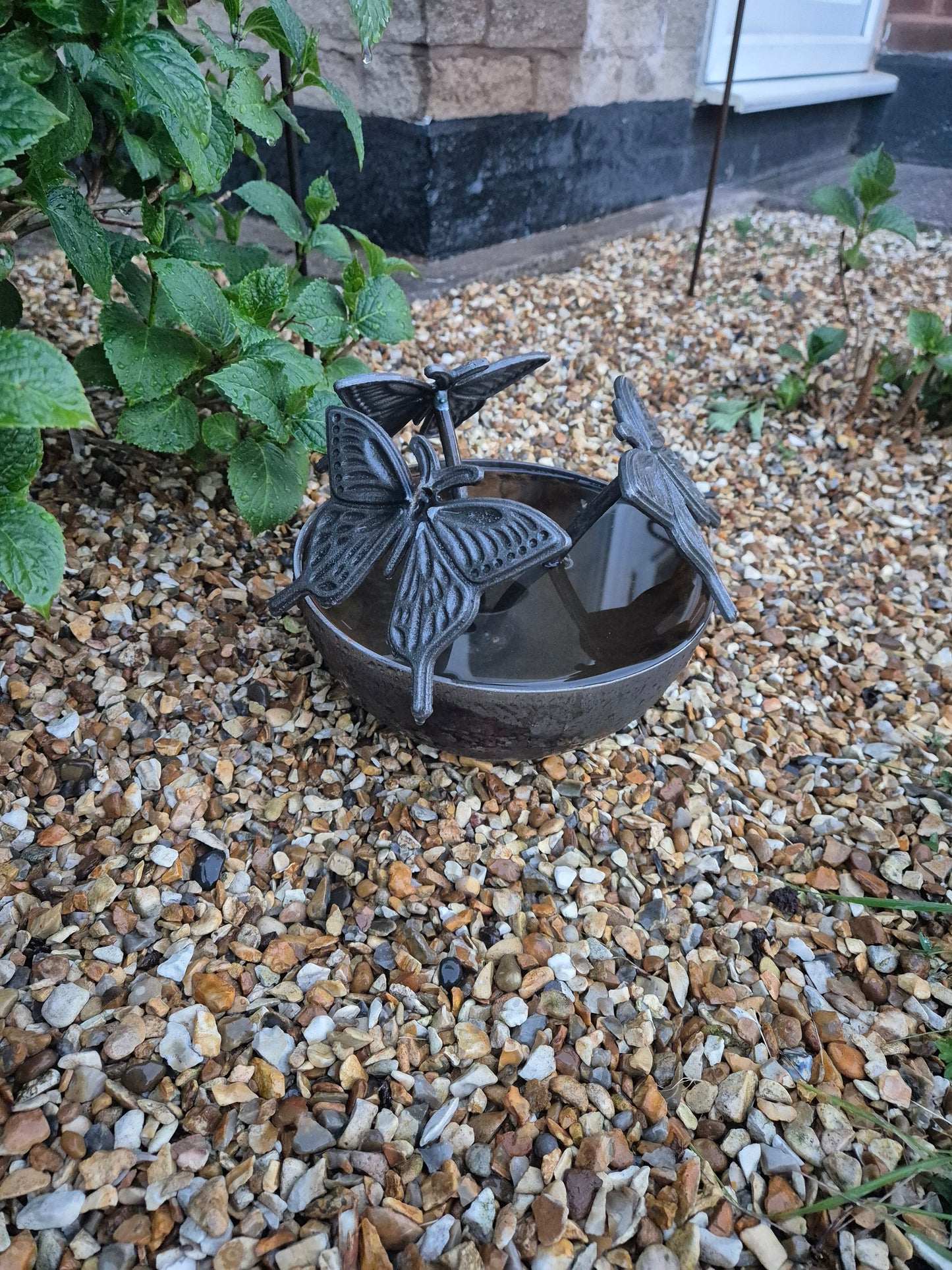 Mini Wildlife Pond With Butterflies | Garden Water Feature Ornament | Rustic Mini Butterfly Pond | Outdoor Habitat For Wildlife