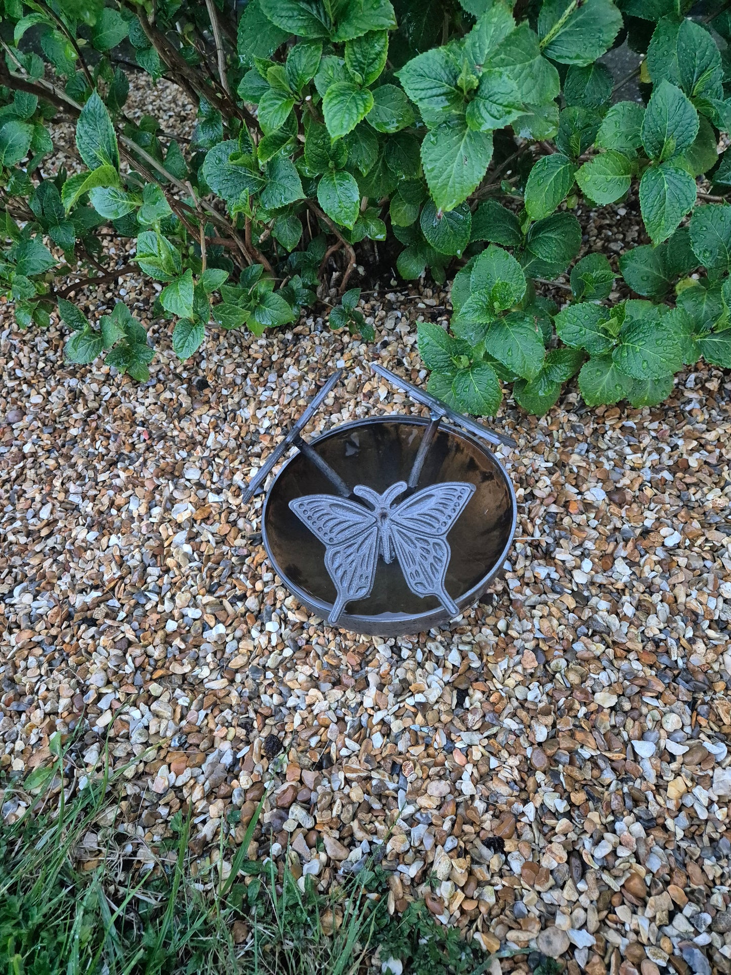 Mini Wildlife Pond With Butterflies | Garden Water Feature Ornament | Rustic Mini Butterfly Pond | Outdoor Habitat For Wildlife